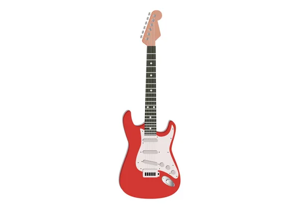 Icône Guitare Électrique Rouge Blanche Musique Rock — Image vectorielle