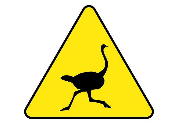 Icono Peligro Avestruz Señal Advertencia Con Avestruces — Vector de stock