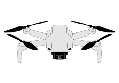 Siyah ve beyaz dron simgesi
