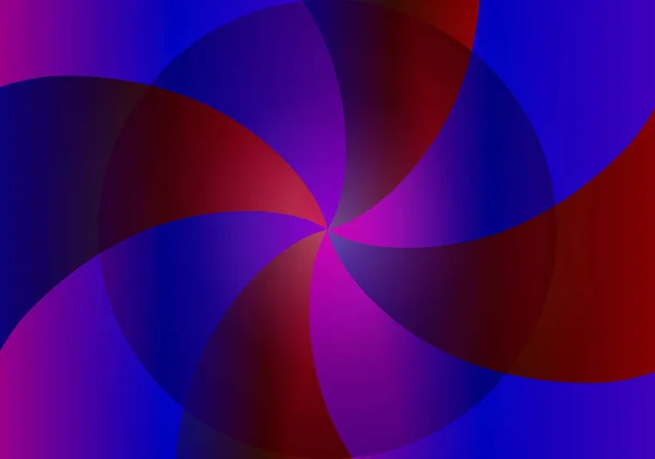 带有圆形和螺旋线的蓝色 紫色和红色渐变阴影的抽象构图 — 图库矢量图片