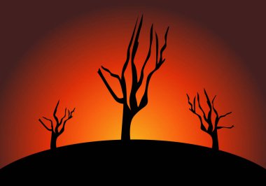 Küresel ısınma Sıcak hava dalgası. Yanmış orman. İklim acil durumu. Küresel çıban. Doğal afet