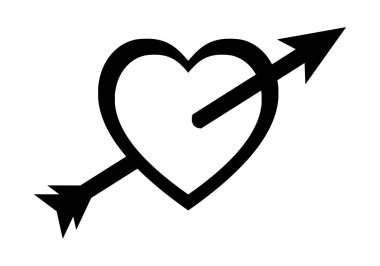 Kalbi okla delinmiş siyah bir ikonu ezmek.