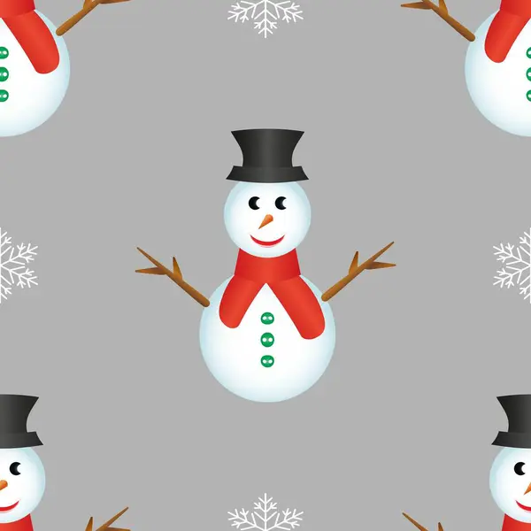 Gri arkaplanda kardan adam ve kar taneleri deseni var. Renkli kardan adamlarla Noel deseni