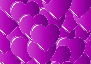 Interposed purple and violet hearts background clipart