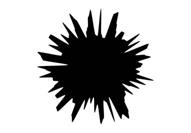 Beyaz arkaplanda siyah leke ya da sıçrama