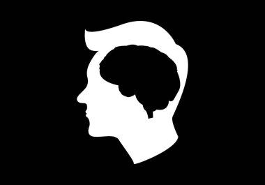 İnsan beyni. Erkek beyni. Psikoloji ya da psikiyatri. Akıl sağlığı. Zihnin karanlığı, siyah ve beyaz.