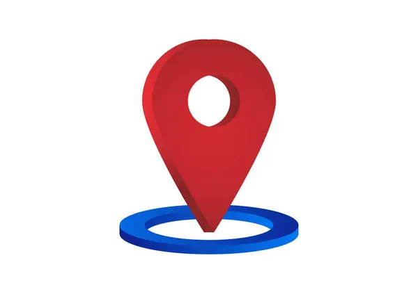 3B konum simgesi kırmızı ile mavi alt çember
