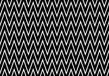 Siyah zikzak arkaplan. Beyaz zemin üzerinde siyah dikenlerin simetrik bileşimi.