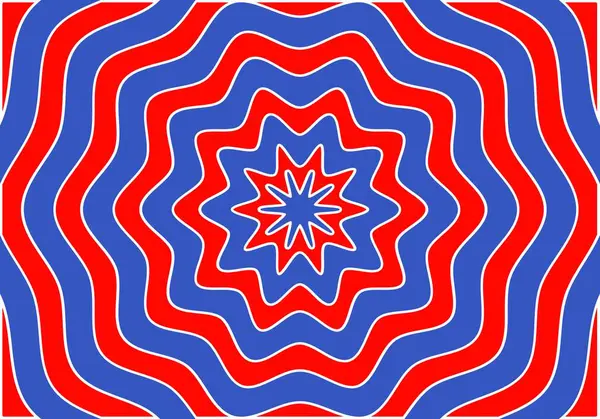 Büyüleyici simetrik çiçek arkaplanı kırmızı, mavi ve beyaz.