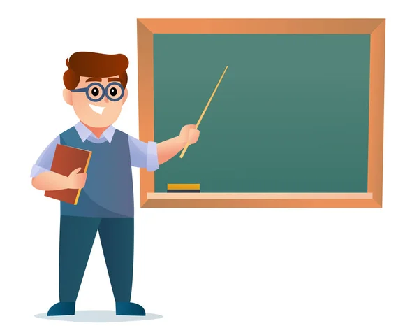 Cute Teacher Blackboard Illustration — Stock Vector