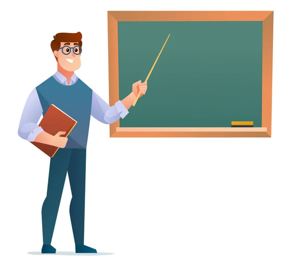 Nauczyciel Stojący Przed Tablicą Ilustracji — Wektor stockowy
