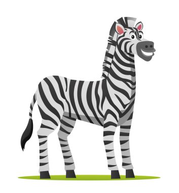 Zebra karikatür çizimi beyaz arkaplanda izole edildi