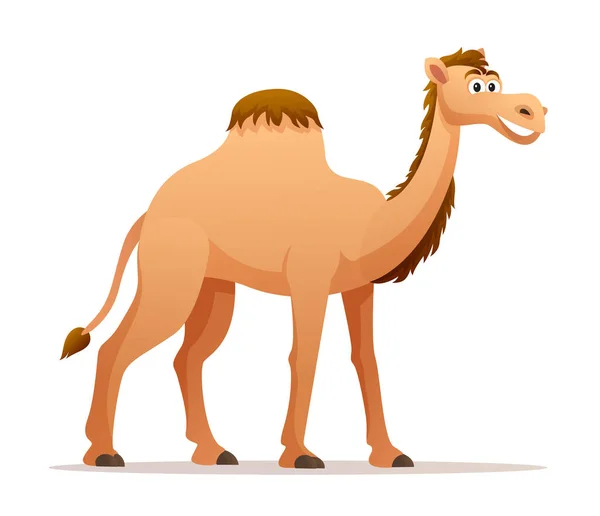Camel Cartoon Illustration Isolated White Background — Stock Vector