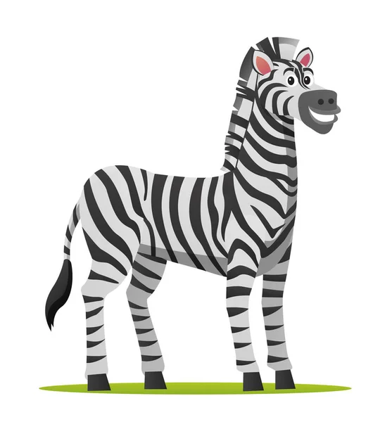 Ilustracja Kreskówki Zebra Izolowane Białym Tle — Wektor stockowy