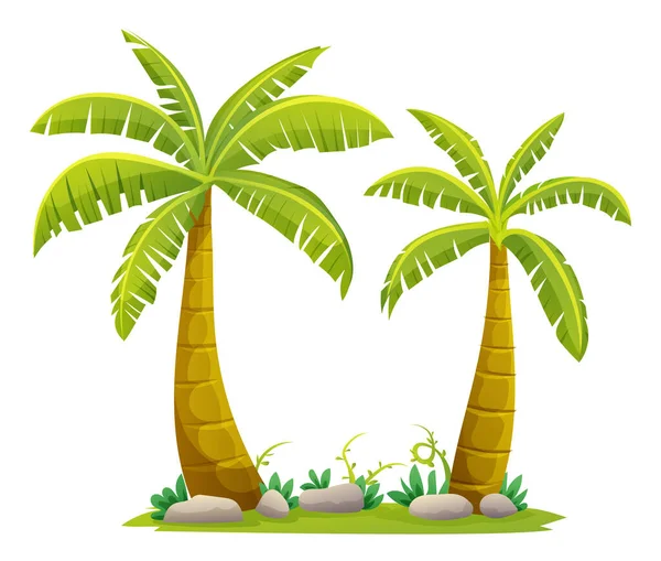 Tropické Palmy Ilustrace Kresleném Stylu — Stockový vektor