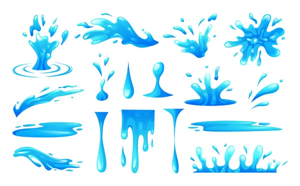 Stock vector Set of water splash, water drop and water spill vector illustration