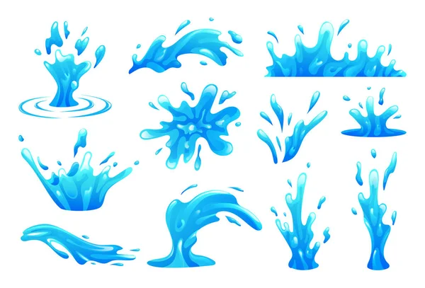 Vodní Splash Kolekce Karikaturním Stylu — Stockový vektor