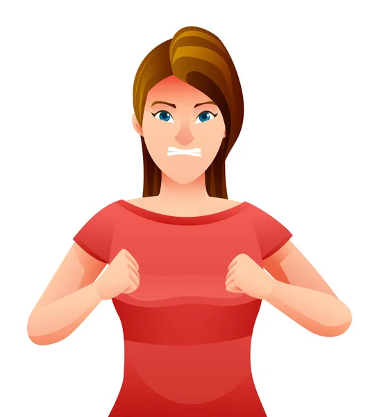 stock vector Angry woman expression character vector illustration