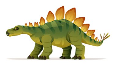 Stegosaurus dinozor vektör çizimi beyaz arkaplanda izole edildi