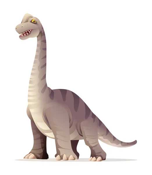 Brontosaurus Dinoszaurusz Vektor Illusztráció Elszigetelt Fehér Alapon — Stock Vector