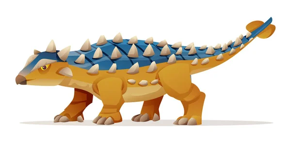 Ankylosaurus Dinosaurie Vektor Illustration Isolerad Vit Bakgrund — Stock vektor