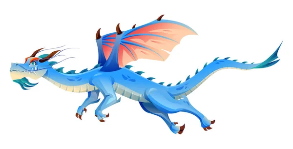 Dragon Volant Isolé Sur Fond Blanc — Image vectorielle