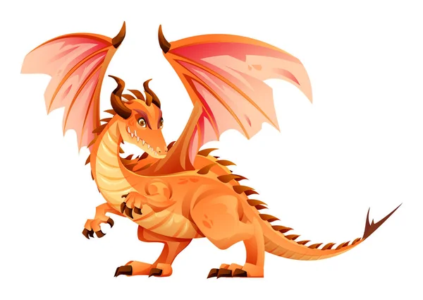 Dragon Personnage Dans Style Dessin Animé — Image vectorielle