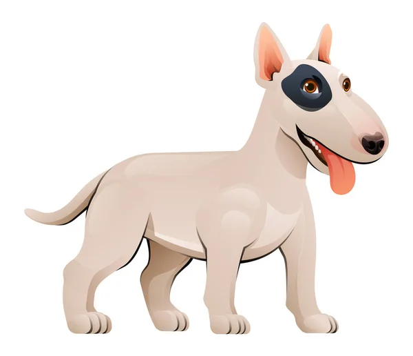 Ilustrasi Kartun Vektor Anjing Terrier Banteng - Stok Vektor