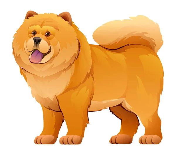 Chow Chow Σκύλος Διάνυσμα Εικονογράφηση Κινουμένων Σχεδίων — Διανυσματικό Αρχείο