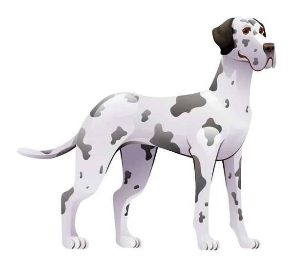 Μεγάλη Dane Σκυλί Διάνυσμα Εικονογράφηση Κινουμένων Σχεδίων — Διανυσματικό Αρχείο
