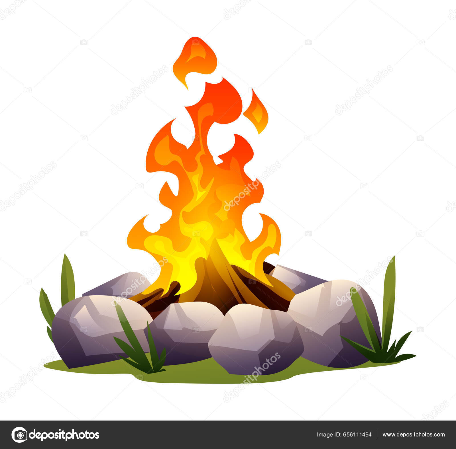 Ícone da fogueira fogo dos desenhos animados no símbolo da fogueira das  madeiras