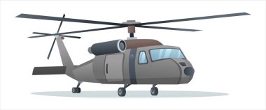 Askeri helikopter vektör çizimi beyaz arkaplanda izole edildi