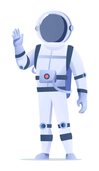 Astronautenzeichentrickfigur Isoliert Auf Weißem Hintergrund — Stockvektor