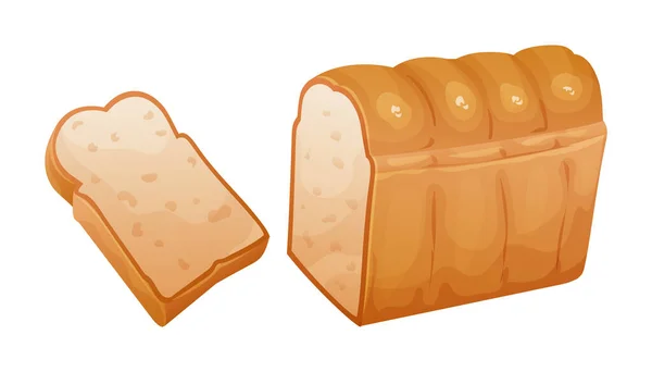 Weißbrot Vektorillustration Brot Isoliert Auf Weißem Hintergrund — Stockvektor