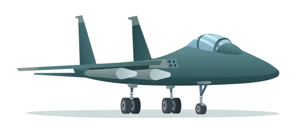 Katonai Repülőgép Vektor Illusztráció Jet Harcos Elszigetelt Fehér Háttér — Stock Vector