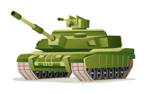 Vojenské Tank Vektor Ilustrace Izolované Bílém Pozadí — Stockový vektor