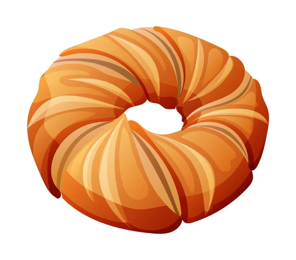 Pain Rond Avec Illustration Vectorielle Trou Produit Boulangerie Isolé Sur — Image vectorielle