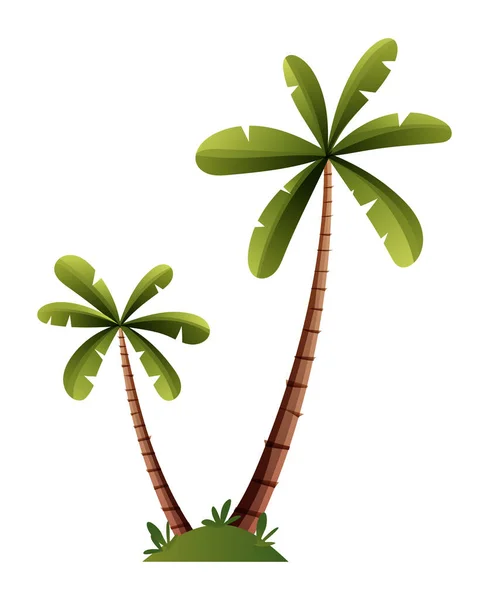 Illustration Palmiers Tropicaux Dessin Animé — Image vectorielle