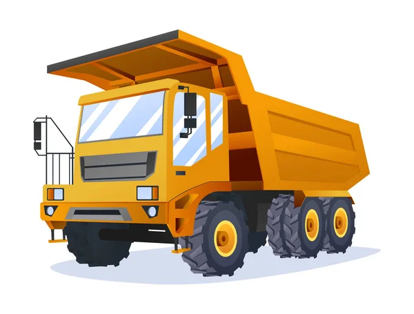 Truck Vector Illustration Heavy Machinery Construction Vehicle Isolated White Background — Stock Vector