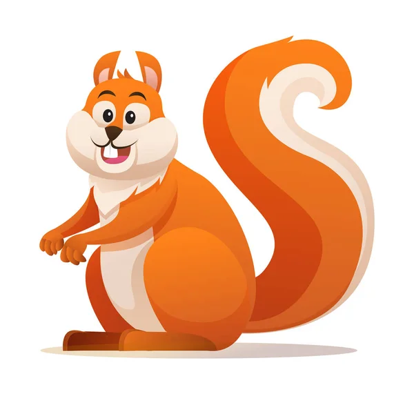 Χαριτωμένο Σκίουρος Εικονογράφηση Διάνυσμα Κινουμένων Σχεδίων — Διανυσματικό Αρχείο