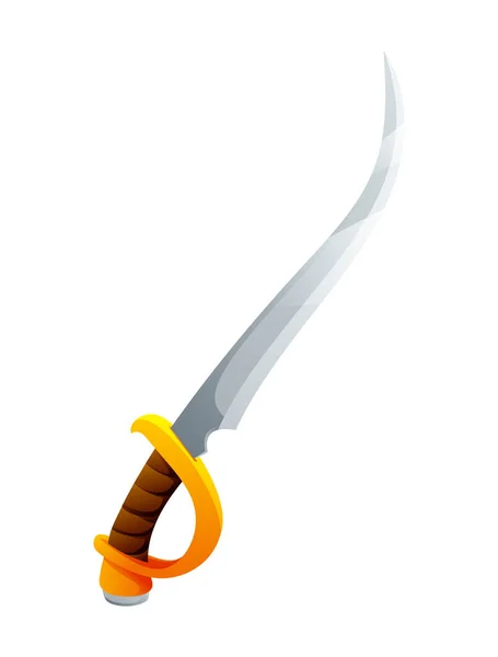 Illustration Vectorielle Épée Pirate Isolée Sur Fond Blanc — Image vectorielle