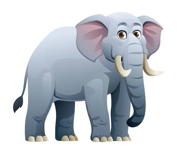 Elefante Ilustración Personajes Dibujos Animados Aislados Sobre Fondo Blanco — Vector de stock