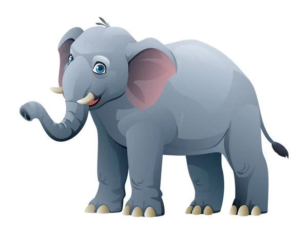 Elephant Cartoon Illustration Isolated White Background — 스톡 벡터