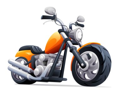 Motosiklet vektör çizimi beyaz arkaplanda izole edildi