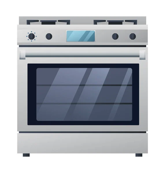Ilustración Vectorial Estufa Gas Aislado Blanco Electrodomésticos Cocina — Archivo Imágenes Vectoriales