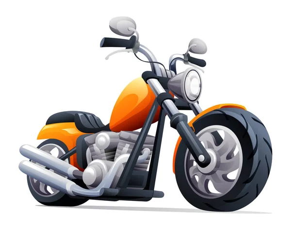 Illustration Dessin Animé Vectoriel Moto Isolé Sur Fond Blanc — Image vectorielle