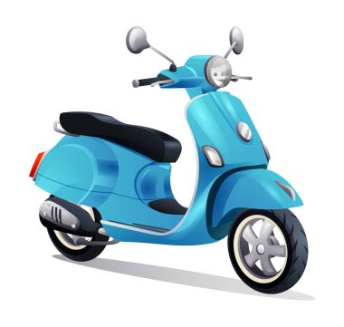 Scooter motosiklet vektör çizimi beyaz arkaplanda izole edildi
