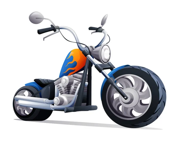 Desenho Animado Vetorial Motocicleta Ilustração Isolada —  Vetores de Stock
