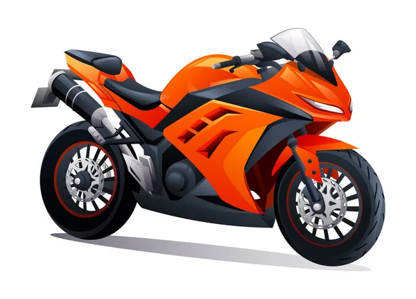 Sport Bike Racing Motocicleta Vetor Cartoon Ilustração Isolada Fundo Branco — Vetor de Stock