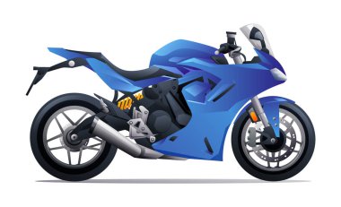 Beyaz arka planda izole edilmiş motosiklet yarışı motosiklet vektör çizimi